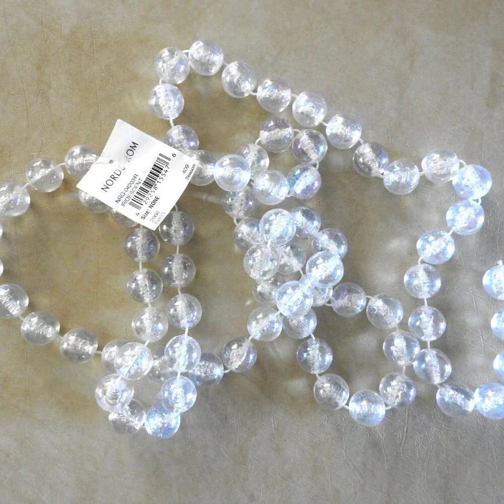 NWT Lucite Iridescent Beaded Christmas Tree Garland 2 Yards Nordstrom